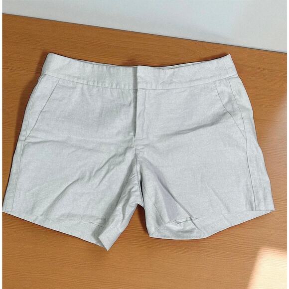 Banana Republic White Metallic Linen‎ Blend Shorts Women’s Size 4 L - Picture 1 of 10